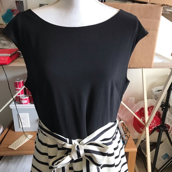 Christopher & Banks Lined Striped Sleeveless Fit and Flare Dress NWT - Picture 3 of 7